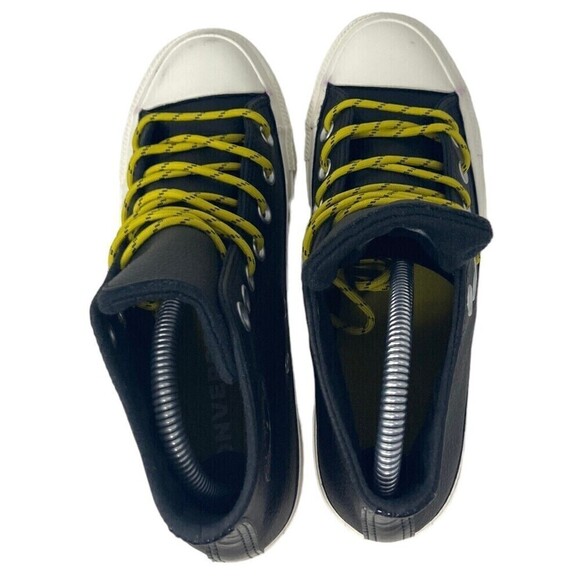 Converse CTAS Hi Shoes Size Men's 4 Women's 6 Leather Black Bold Citron - Picture 4 of 14